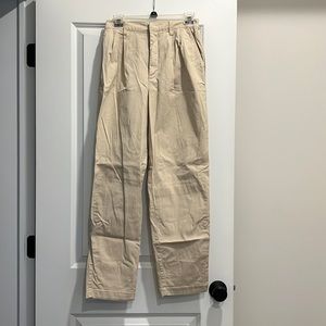 GAP High Waisted Pleated Khaki Trousers